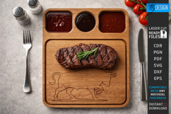 Steak Board Laser Cut | Serving Tray | BBQ Platter | Kitchen Product Image 1