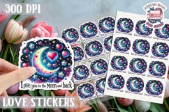 Love sticker Sheet Valentine Day Love You to the moon Product Image 1