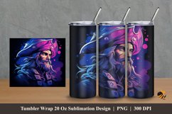 Pirates Man Tumbler Wrap Sublimation Design 2 Product Image 1