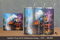 Colorful Train Tumbler Wrap Sublimation Design 2 Product Image 1