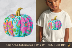 Pumpkin Flower Sublimation Clipart Design 2 Product Image 1