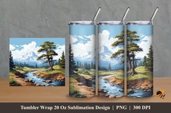 Mountain View Tumbler Wrap Sublimation Design 2 Product Image 1