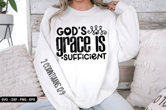 God&#039;s grace is sufficient - Christian Sleeve T-Shirt Design Product Image 3