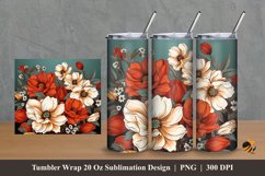 Blossom Illustration Tumbler Wrap Sublimation Design 2 Product Image 1