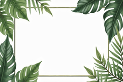 Tropical Leaves Frame Background Wallpaper Product Image 1