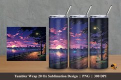 Evening Clouds Tumbler Wrap Sublimation Design 2 Product Image 1