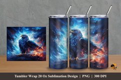 Blue Falcon Tumbler Wrap Sublimation Design 2 Product Image 1