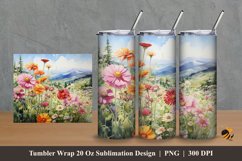 Mountain Plants Tumbler Wrap Sublimation Design 2 Product Image 1
