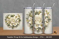 Love Flower Tumbler Wrap Sublimation Design 2 Product Image 1