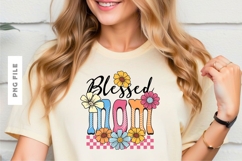 Blessed Mom Mother Floral Sublimation T-shirt Design Product Image 1