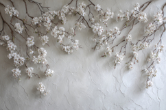 White Cherry Blossom Background Product Image 1