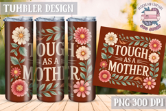 Mother&#039;s Day Tumbler WRAP Vintage Quote Flowers Sublimation Product Image 1