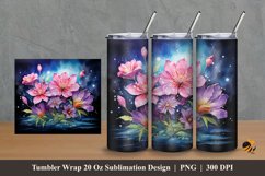 Nightploks Flower Tumbler Wrap Sublimation Design 2 Product Image 1