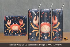 Cute Crab Tumbler Wrap Sublimation Design 2 Product Image 1