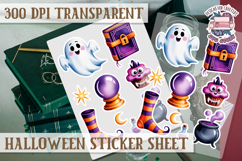 Halloween sticker sheet Creepy Scrapbook PNG Funny Skulls Product Image 1