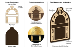 Wedding Arch Frame with Rings Elegant Laser Cut Product Image 2