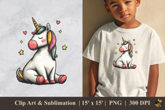 Unicorn Cartoon DTF Sublimation Clipart Design 2 Product Image 1