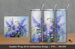 Duranta Erecta Flower Tumbler Wrap Sublimation Design 2 Product Image 1