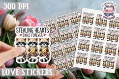 Love sticker Sheet Valentine Day Cute Animals Quote PNG Product Image 1