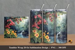 Beauty of Rain Tumbler Wrap Sublimation Design 2 Product Image 1