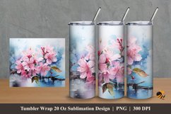 Spring Blooming Tumbler Wrap Sublimation Design 2 Product Image 1