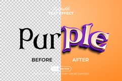 Purple 3D Editable Text Effect Curved Style Product Image 2