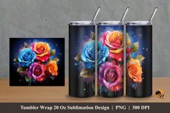 Beauty Spray Rose Tumbler Wrap Sublimation Design 2 Product Image 1