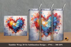 Love Painting Tumbler Wrap Sublimation Design 2 Product Image 1