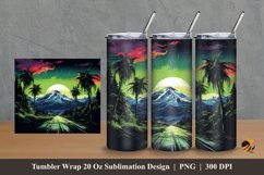 Green Nature Panoramic Tumbler Wrap Sublimation Design 2 Product Image 1