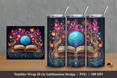 Magic Book Tumbler Wrap Sublimation Design 2 Product Image 1