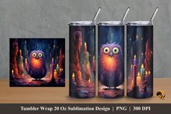Happy Monster Tumbler Wrap Sublimation Design 2 Product Image 1
