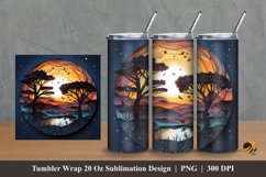 3D Nature Night Tumbler Wrap Sublimation Design 2 Product Image 1