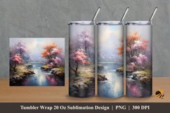 Rural River Tumbler Wrap Sublimation Design 2 Product Image 1