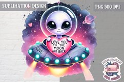 Valentine Quote Love You to The Moon Sublimation Design PNG Product Image 1