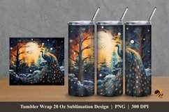 Luxury Peacock Tumbler Wrap Sublimation Design 2 Product Image 1