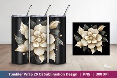 Luxury Flower Tumbler Wrap Sublimation Design 2 Product Image 1