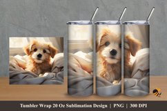 Cute Baby Dog Tumbler Wrap Sublimation Design 2 Product Image 1