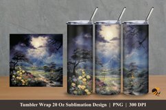 Beauty Rainfall Tumbler Wrap Sublimation Design 2 Product Image 1
