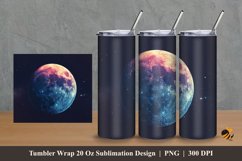 Realistic Moon Tumbler Wrap Sublimation Design 2 Product Image 1