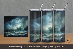 Thunder Rain Tumbler Wrap Sublimation Design 2 Product Image 1