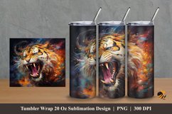 Tiger Roared Tumbler Wrap Sublimation Design 2 Product Image 1