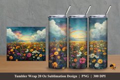 Rainbow Garden Tumbler Wrap Sublimation Design 2 Product Image 1