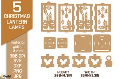 Mistletoe SVG. Christmas Lantern LaserCut. 3D Christmas Lamp Product Image 2