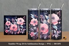 Beauty Floral Tumbler Wrap Sublimation Design 2 Product Image 1