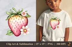 Pinky Strawberry DTF Sublimation Clipart Design 2 Product Image 1