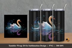 Fantasy Swan Tumbler Wrap Sublimation Design 2 Product Image 1
