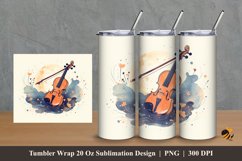 Violin Music Tumbler Wrap Sublimation Design 2 Product Image 1