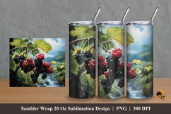 Elderberry Nature Tumbler Wrap Sublimation Design 2 Product Image 1