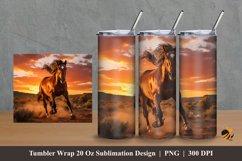Wild Horse Tumbler Wrap Sublimation Design 2 Product Image 1
