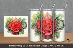 Red Lettuce Tumbler Wrap Sublimation Design 2 Product Image 1